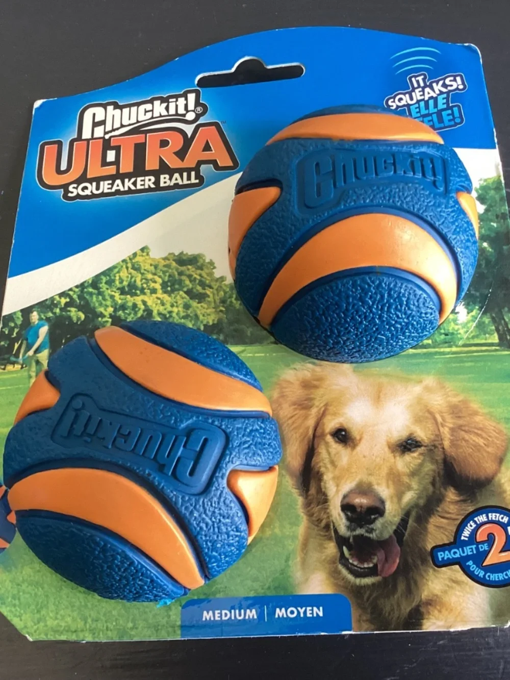NWT Chuckit Ultra Squeaker Ball 2 Pack Size Medium - Brand New